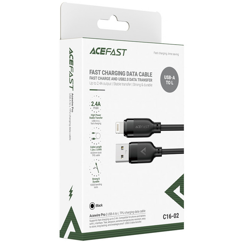 Дата кабель Acefast C16-02 USB to Lightning 2.4A (1.2m) Херсон - зображення 2
