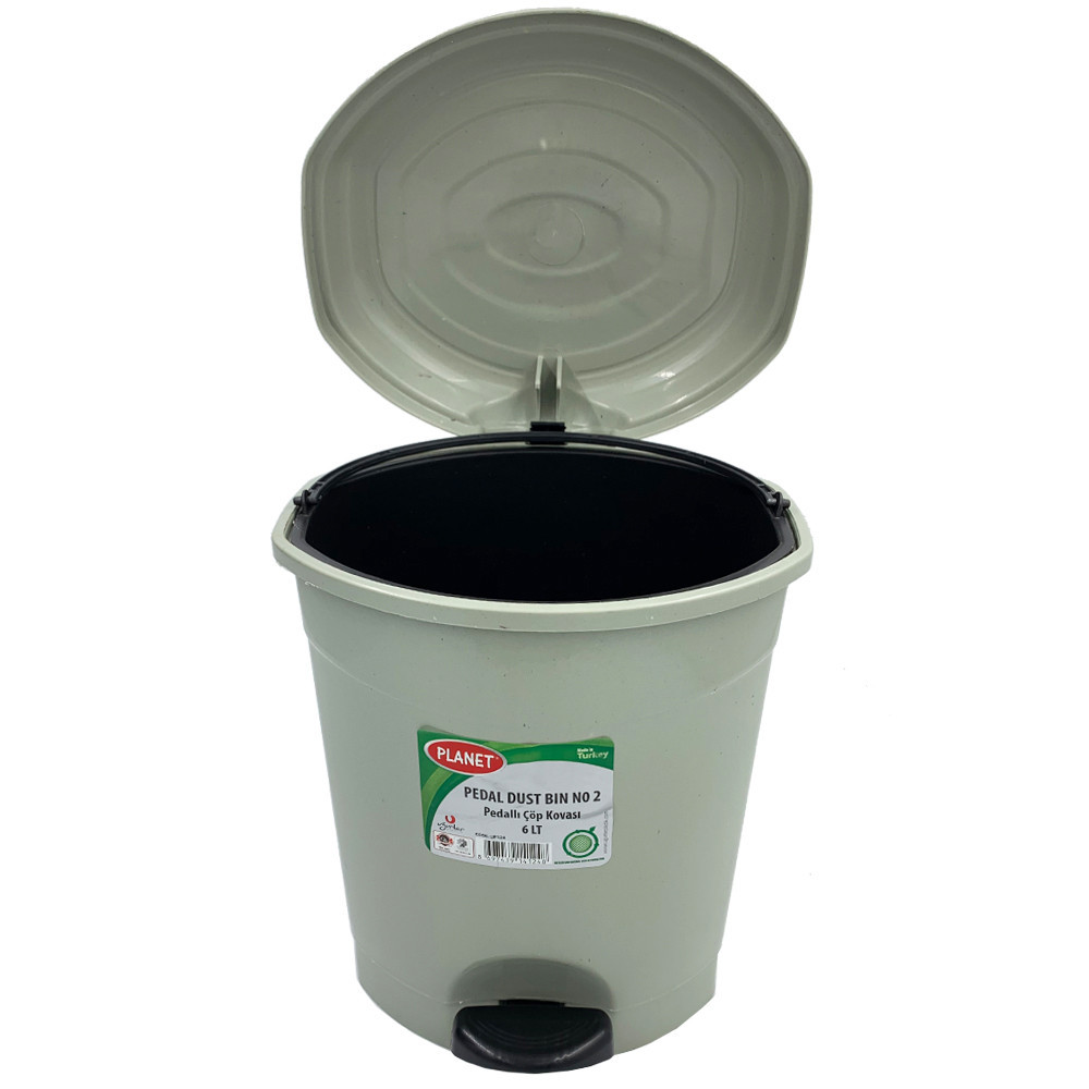 Ведро для мусора с педалью Planet №2 6 л серое Київ - зображення 3