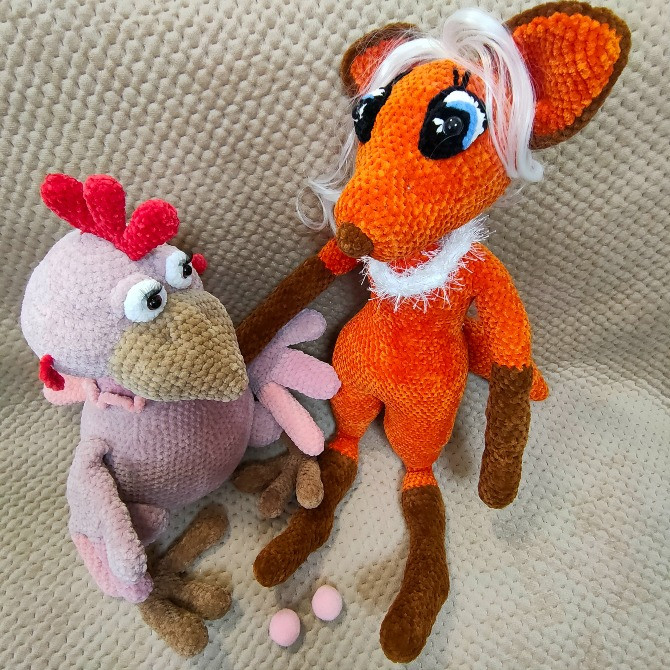 Лисичка лисиця лиска руда іграшка в'язана м'яка велика 60 см тваринка ручна робота hand made Нововолинськ - зображення 4