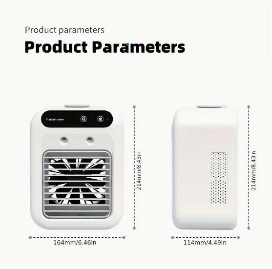 Портативний USB охолоджувач повітря 3-в-1 з розпиленням та резервуаром для води, акумулятор 3000 мАг Київ - зображення 4