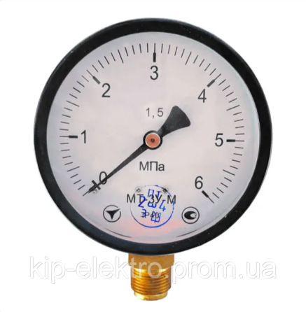 Манометр МТ-3У-М от 0 до 6 МПа (60 кгс/см2) - аналог МП3-У, ДМ 05100, МТП-100, ОБМ1-100, ДМ 05-МП-3У Київ