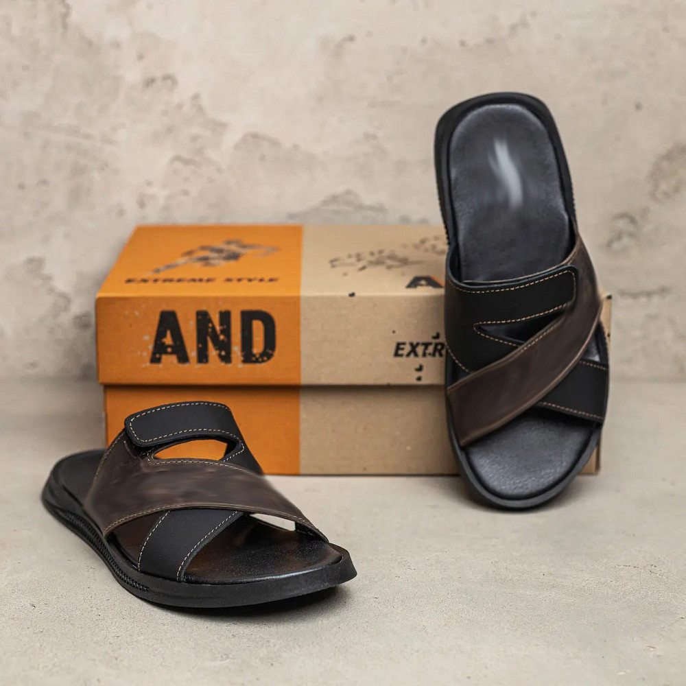 Мужские кожаные  летние шлепанцы-сланцы Київ - зображення 7