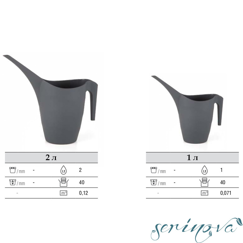 Лейка для цветов 2 л антрацитовый Киев - изображение 2