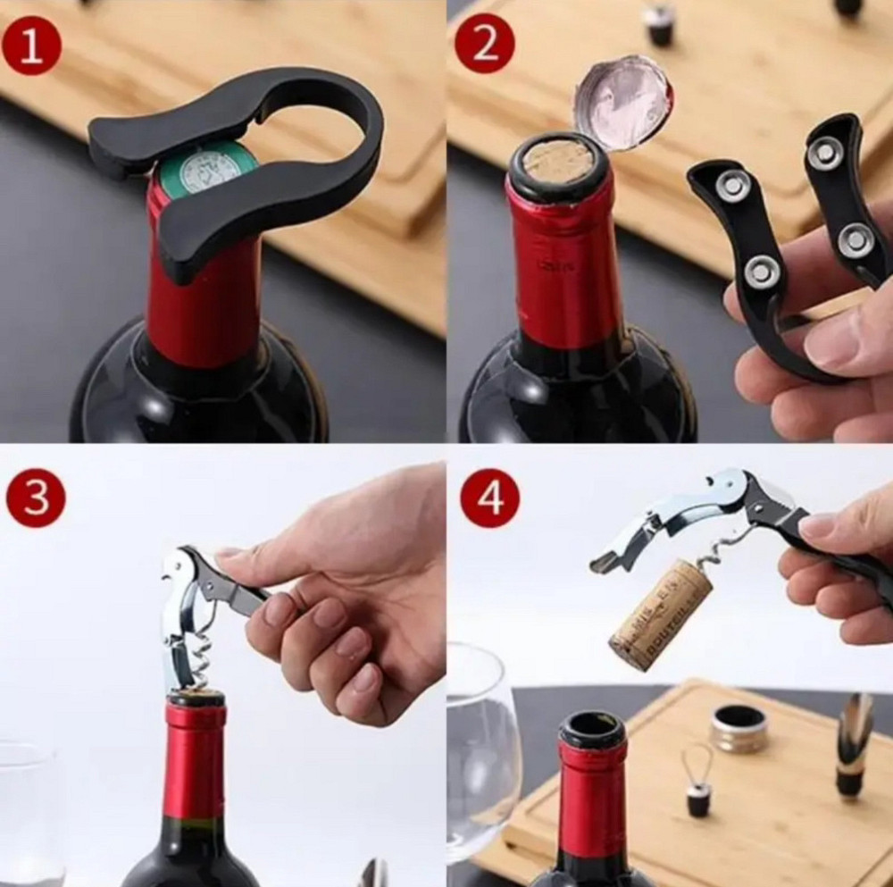 Набор сомелье для вина 4 предмета в коробке Одеса - зображення 3