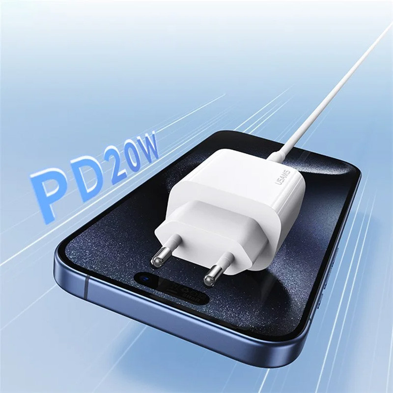 СЗУ Usams US-CC226 Kit-Yi Ser. 20W (1USB-C) + кабель Type-C to Type-C Херсон - зображення 3