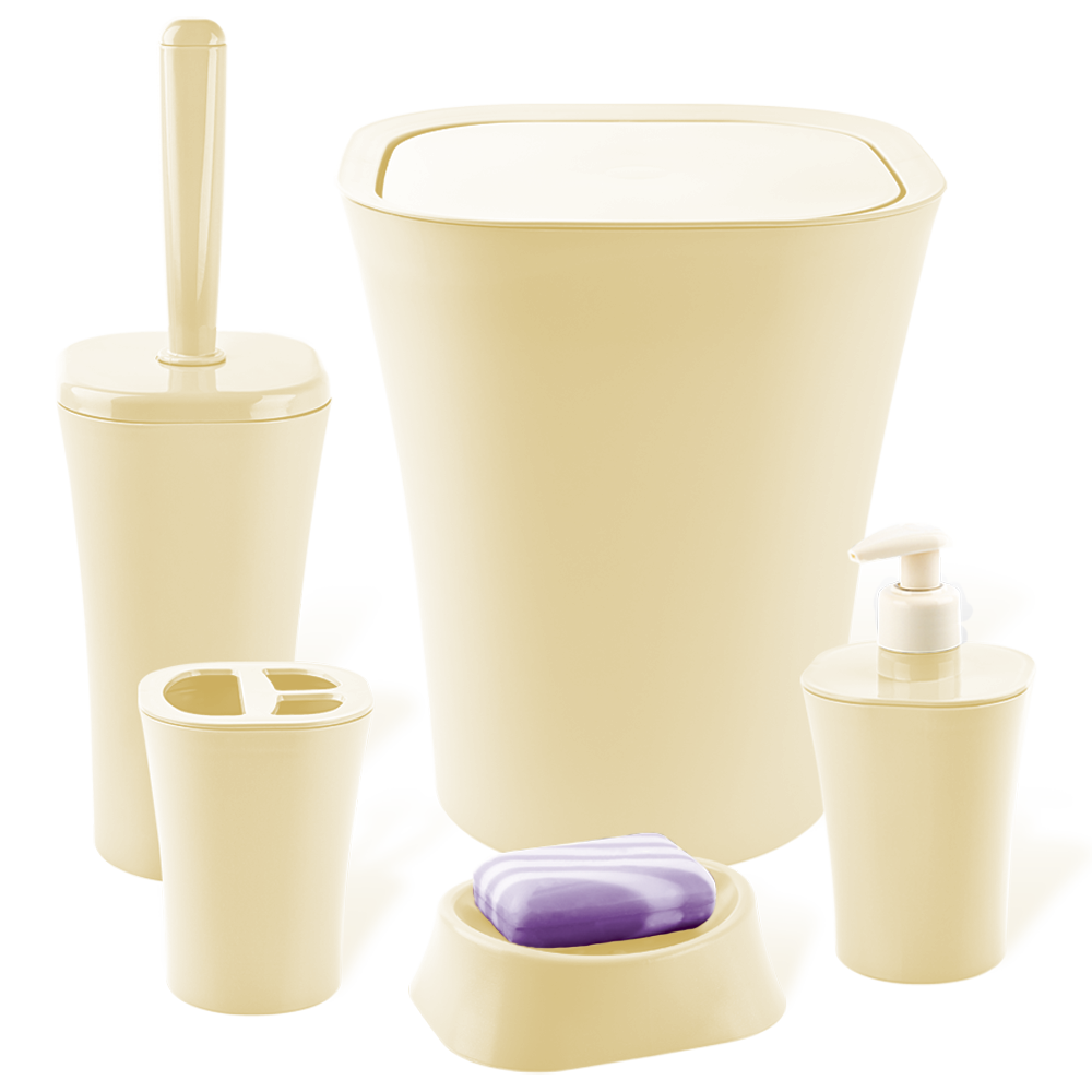 Набор для ванной комнаты Planet Papillon 5 предметов кремовый Киев - изображение 2
