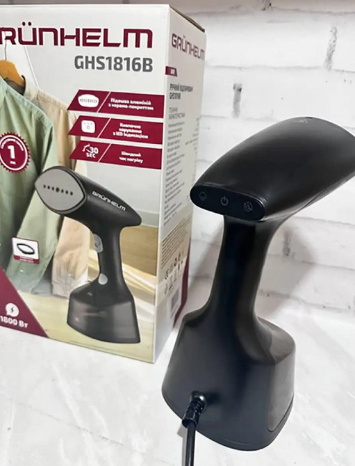 Отпариватель ручной для одежды Grunhelm GHS1816B 1800 Вт черный Киев - изображение 6