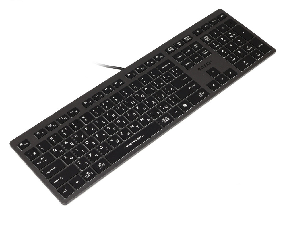 Клавиатура компьютерная проводная A4Tech FX60USB(Grey)Whitebacklit серая Київ - зображення 4