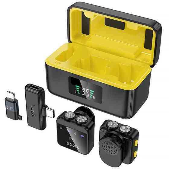 Петличный беспроводной микрофон Hoco L17 Dual-mic magnetic (Lightning/Type-C) Херсон