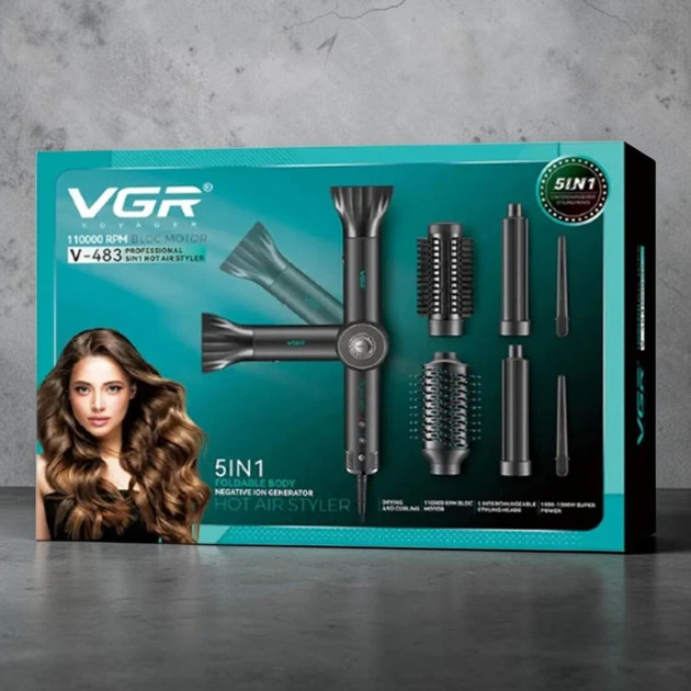 Фен-стайлер VGR V-483 1300 Вт черный Київ - зображення 6
