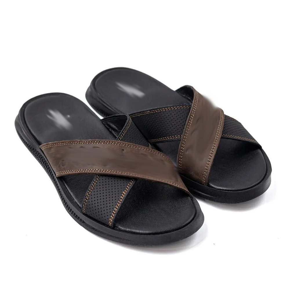 Мужские кожаные  летние шлепанцы-сланцы Київ - зображення 4