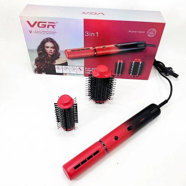 Фен-стайлер VGR V-489 RED 1300 Вт красный Киев - изображение 6