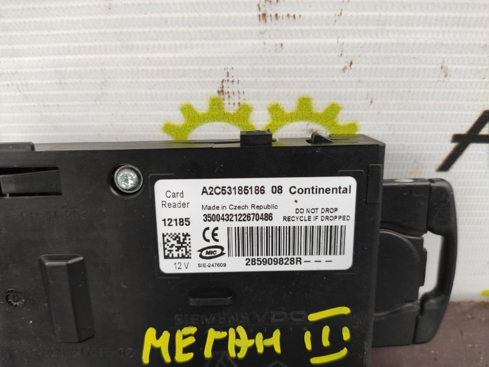 Считыватель ключ карты Renault Laguna III 2007-2015 (285909828R) Ковель - зображення 2