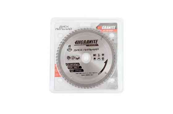 Диск пильный для дерева GRANITE с твердосплавными напайками 180х32х60Т адаптер 32-30 8400 об/мин 5-1 Харьков