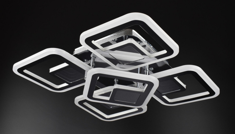 Люстра стельова LED з пультом A2720/4+1S-3D-ch Хром 10х40х40 см. Київ - зображення 1