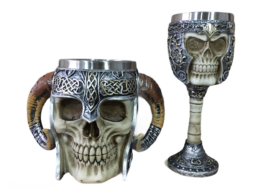 Подарочный набор Чашка Бокал 3 Череп в Шлеме Подарок Киев - изображение 1
