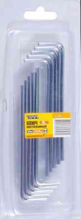 Ключ шестигранный MASTERTOOL CrV 3,0 мм 20/98 мм набор 10 шт 75-0003 Харьков