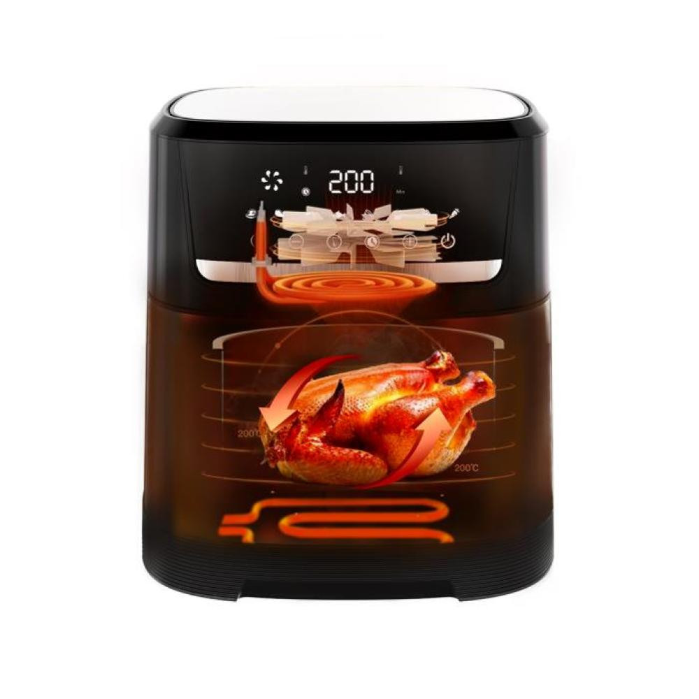 Аэрогриль мультипечь на 2 тэна Rotex Up DownFry ROM-970-XXL 2000 Вт 9.5 л серебристая Київ - зображення 3