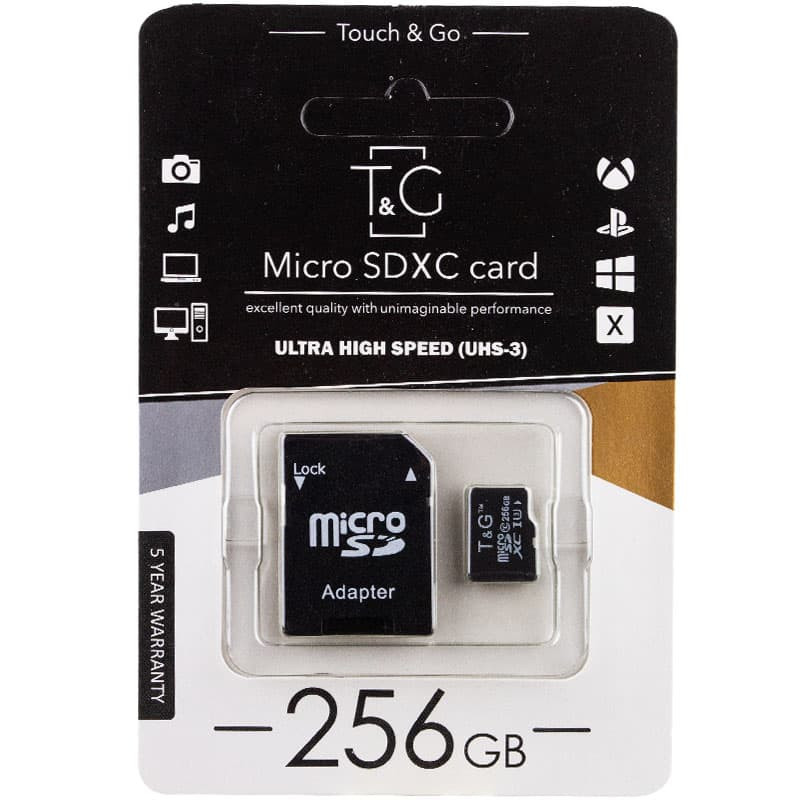Карта памяти T&G (UHS-3) microSDXC Class 10 - 256GB (с адаптером) Херсон - зображення 1