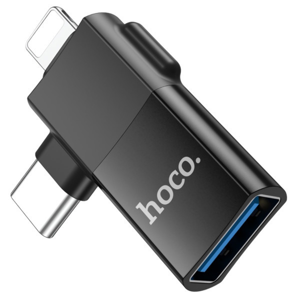 Адаптер Hoco UA17 Lightning/Type-C to USB 2.0 Black (Код товару:42022) Харків - зображення 2