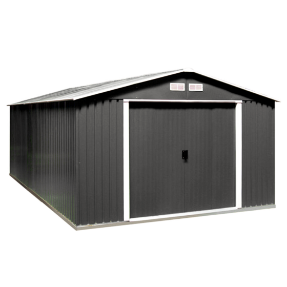 Сарай металлический ECO 362,7x322x196 см серый с белым Киев