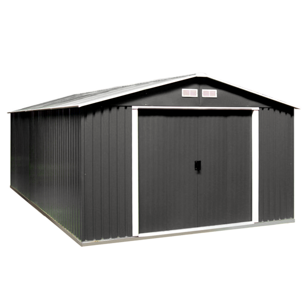 Сарай металлический ECO 362,7x322x196 см серый с белым Киев - изображение 1