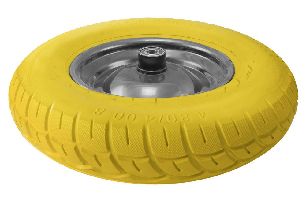 Колесо полиуретановое MASTERTOOL PU 4.0х8 Ø 40 см металлический диск подшипник 79-9828 Харків - зображення 2