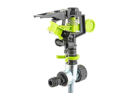 Ороситель для полива импульсный MASTERTOOL ½" 3 режима 20 м на металлической ножке 5.3-13.5 л/мин 92 Харків