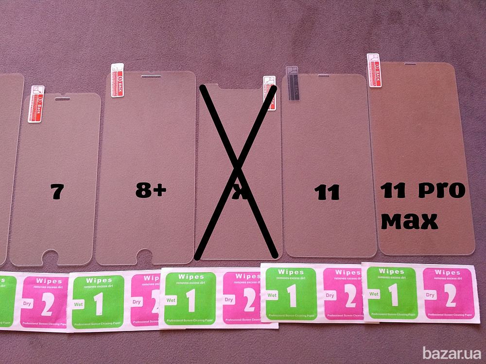 Стекло закаленное на iphone 4,5,6,6+,7,7+,8,8+11,11 Pro Max защита экрана Бориспіль - зображення 4