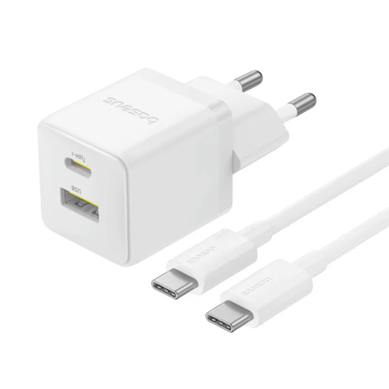 СЗУ Baseus Palm Fast Charger 30W (1USB-A/1C) + кабель Type-C to Type-C (P1011160A) Херсон - зображення 1