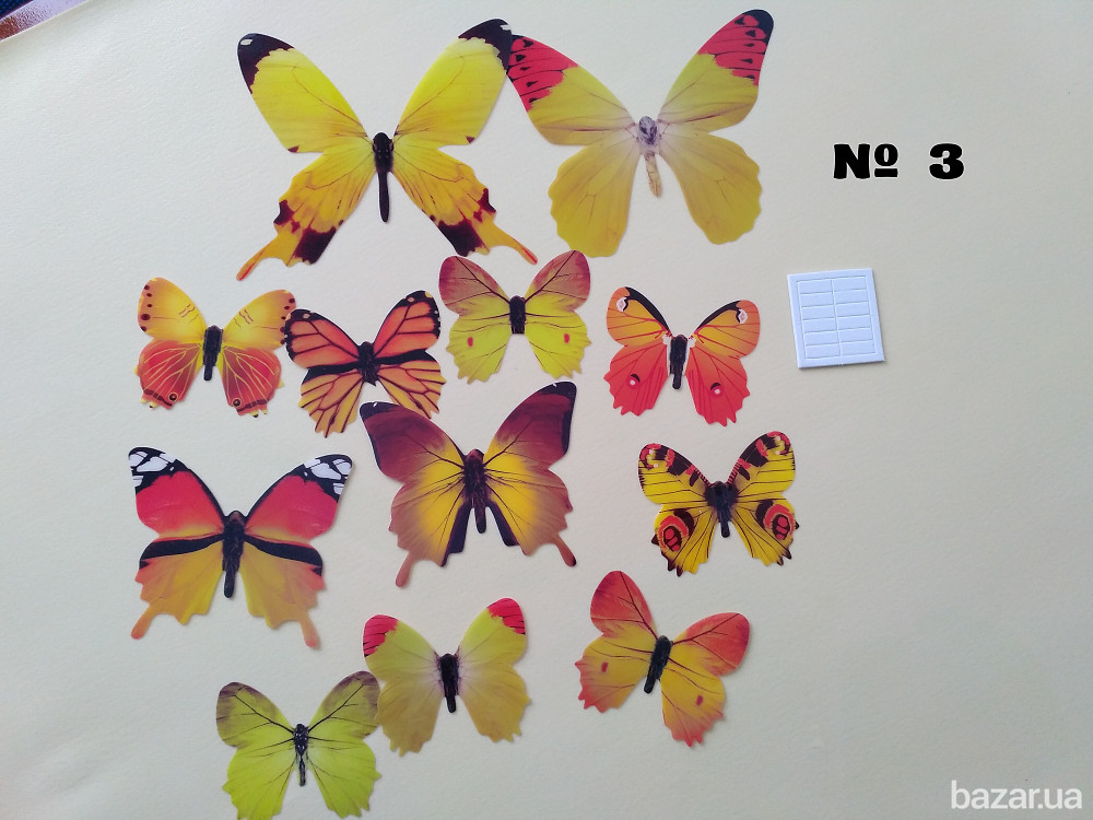 Бабочки 12 шт декор на холодильник Бориспіль - зображення 4
