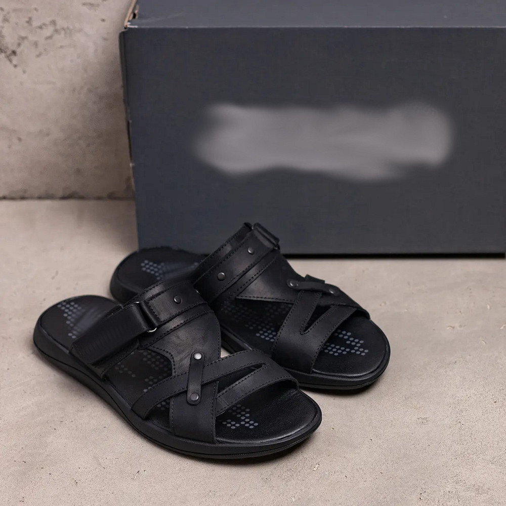 Мужские кожаные  летние шлепанцы-сланцы Київ - зображення 7