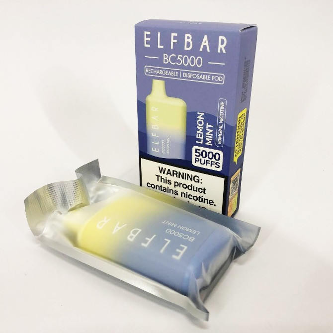 Електрона сигарета ELF BAR 5000 тяг (Лимон М'ята) Киев - изображение 6