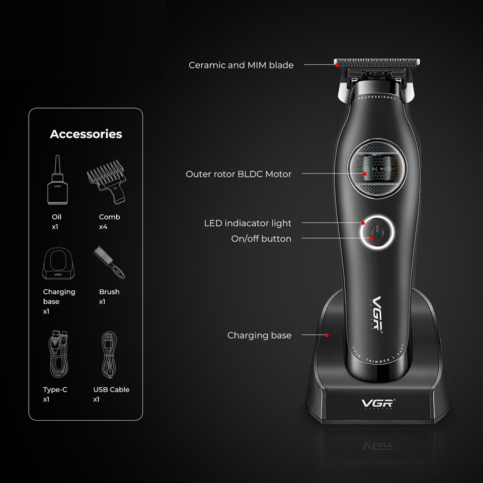 Триммер VGR V-880T BLACK 10 Вт черный Киев - изображение 2