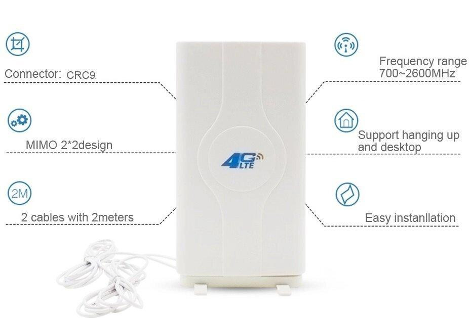 Антенна MIMO 2G/3G/4G LTE 791-2690 МГц на подставке 2хCRC9 2х9 дБ Днепр - изображение 3