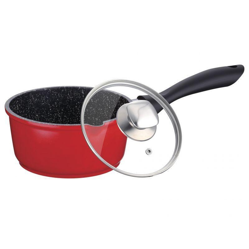 Ківш зі скляною кришкою Товарpeterhoff PH-15815-16-red 1.25 л 16 см Київ - зображення 1