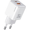 Мережевий зарядний пристрій Usams US-CC189 double USB-A/USB-C QC&PD3.0 30W 3A White (Код товару:3680 Харків