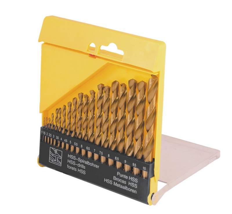 Набор сверл для металла MASTERTOOL 19 шт HSS ТИТАН 1-10 мм plastic box 11-0219 Харків - зображення 1