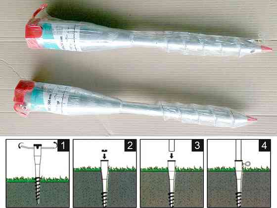Геошоруп JU-6856 грунтова свая металевий бур-тримач земляна основа для труб парасоль прапорів мачт Запорожье