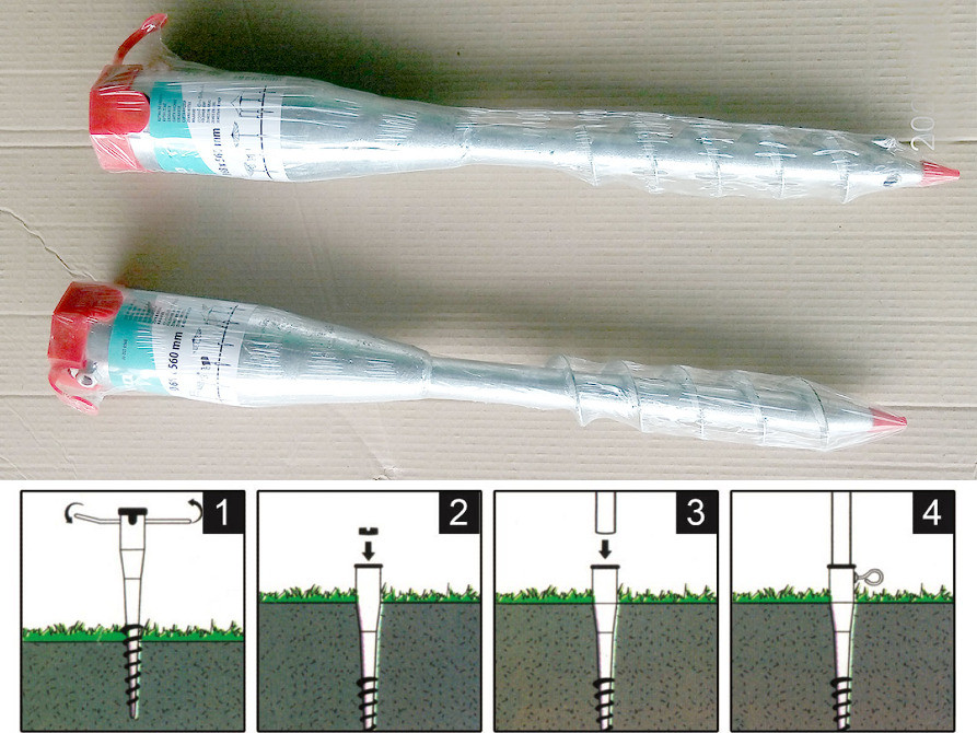 Геошоруп JU-6856 грунтова свая металевий бур-тримач земляна основа для труб парасоль прапорів мачт Запорожье - изображение 2