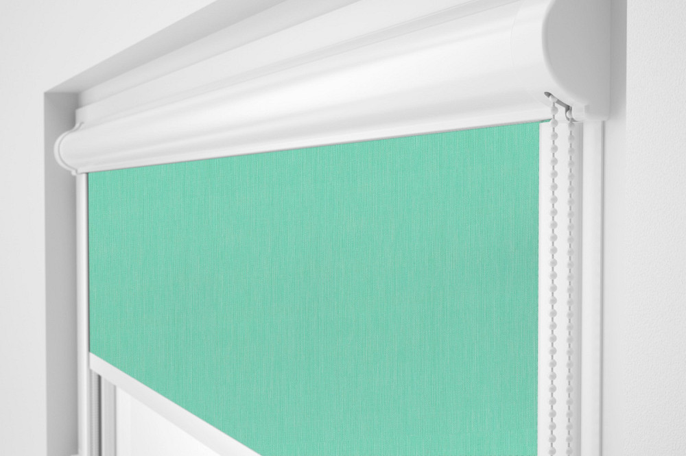 Рулонна штора Rolets Меланж джинс 2-731-1200 120x170 см закритого типу Бірюзова Киев - изображение 1