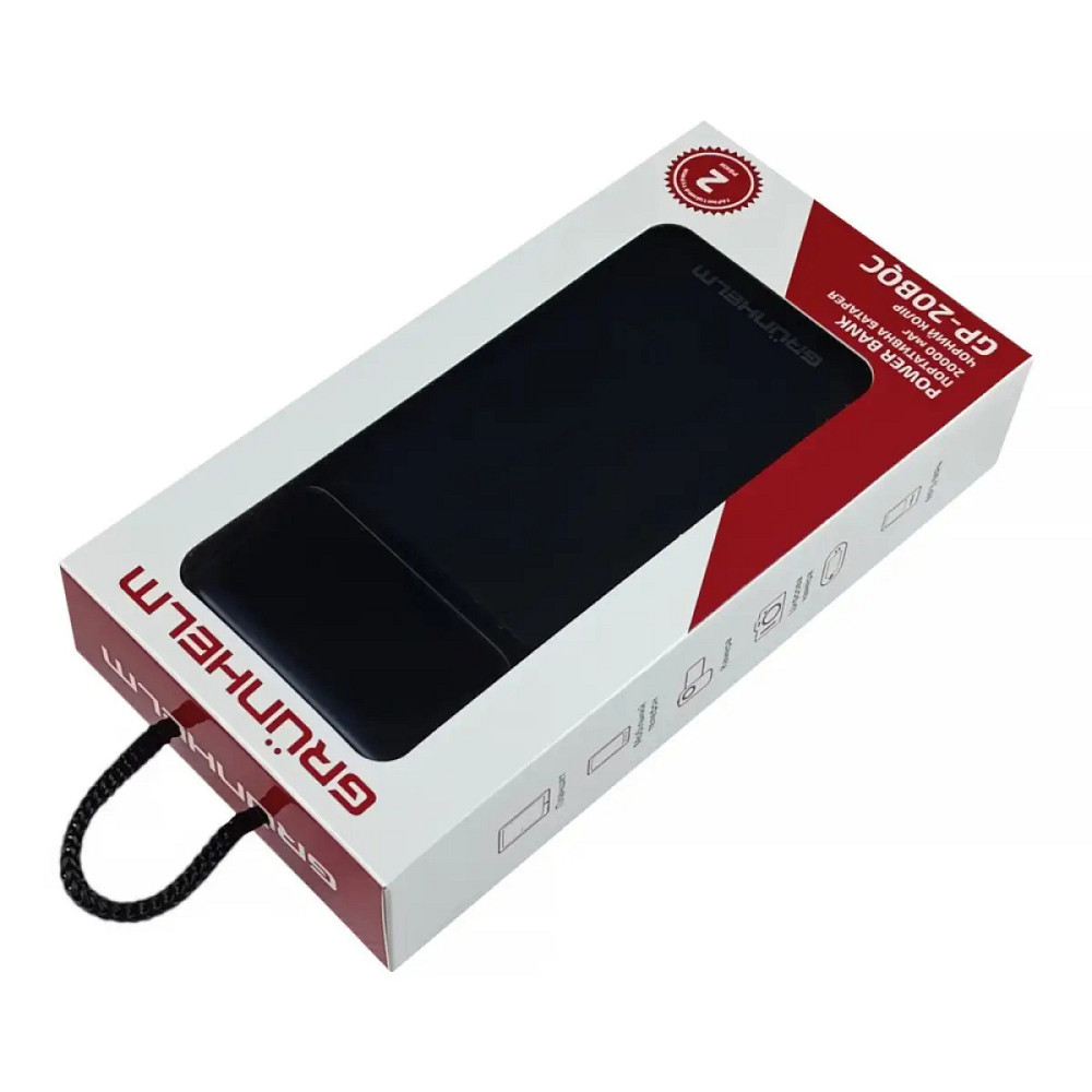 Повербанк Grunhelm GP-20BQC 20000 mAh черный Киев - изображение 6