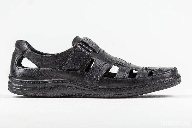 Мужские кожаные летние туфли Comfort Leather black Київ - зображення 1