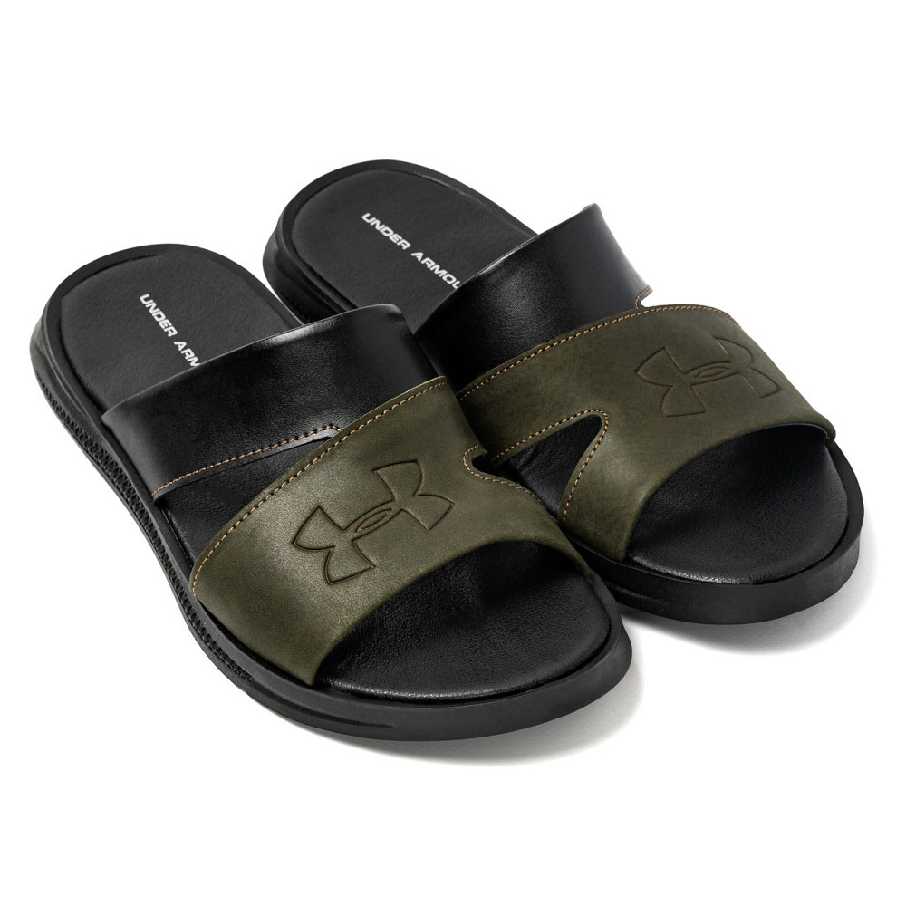 Мужские кожаные  летние шлепанцы-сланцы Under Armour Киев - изображение 3