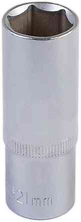 Головка торцевая 6-гранная удлиненная MASTERTOOL ½" 21 мм L 78 мм CrV 78-0521 Харків