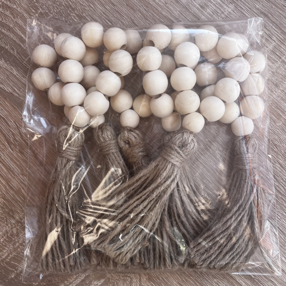 Кольца для салфеток Leeseph с деревянными бусинами 6 шт бежевые Одеса - зображення 9