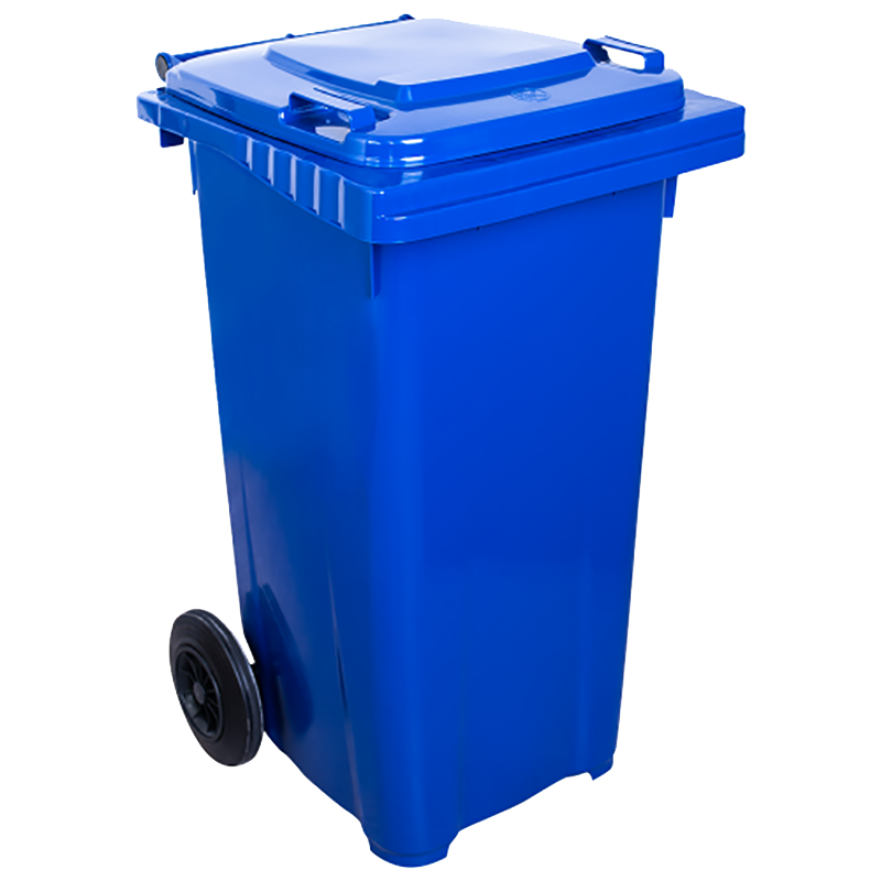 Бак для мусора на колесах с ручкой 120 л синий Київ - зображення 1