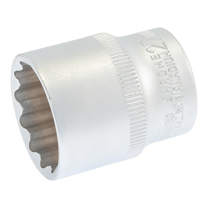 Головка торцевая MASTERTOOL 12-гранная ½" 27 мм L 43 мм CrV 78-0627 Харків - зображення 1