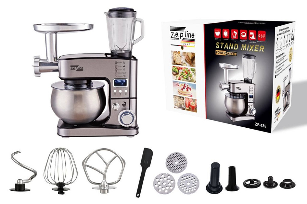 Кухонный комбайн 7 в 1 Zepline ZP-135-Black 4200 Вт черный Київ - зображення 2