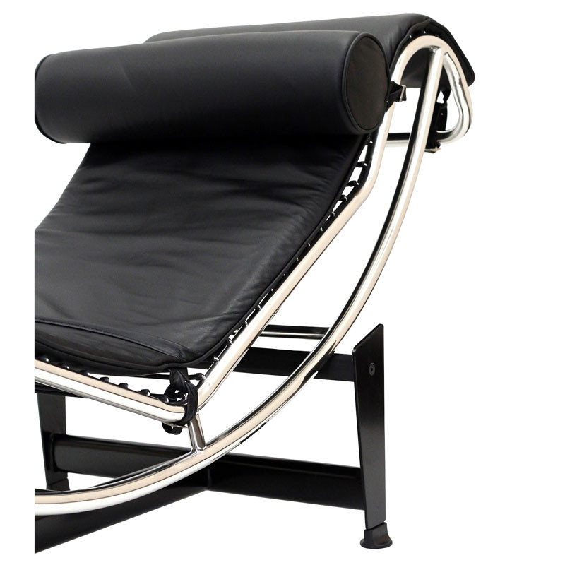 Шезлонг Лекор шкірозамінник, нержавіюча сталь, чорний Дніпро - зображення 3